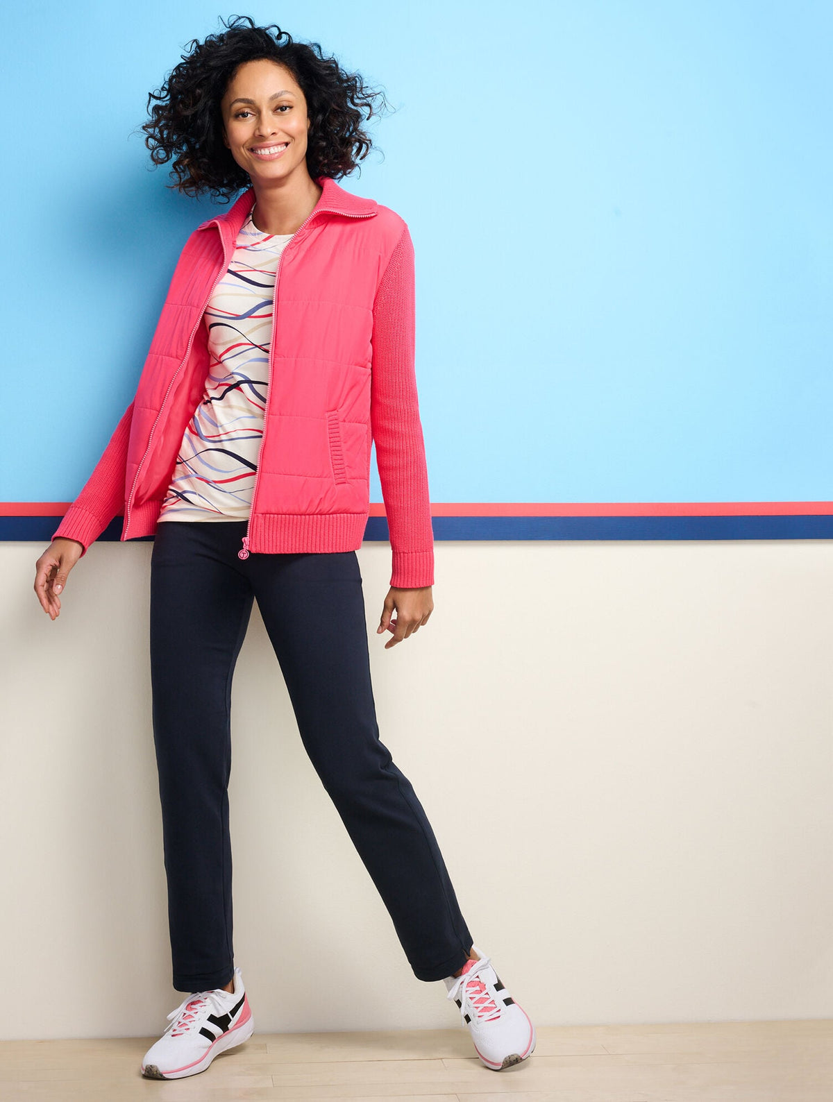 QUILTED FULL ZIP SWEATER JACKET