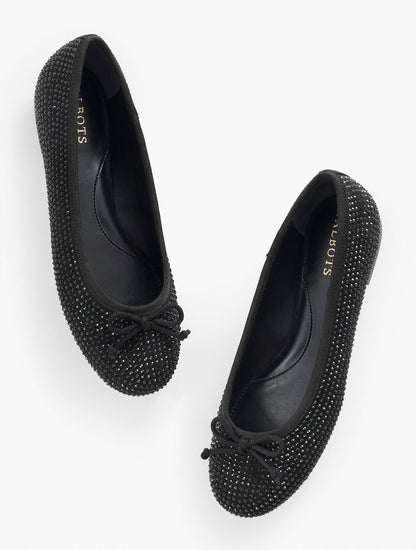 BLAIR RHINESTONE SUEDE BALLET FLATS