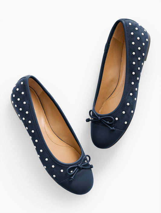 BLAIR STUDDED SUEDE BALLET FLATS