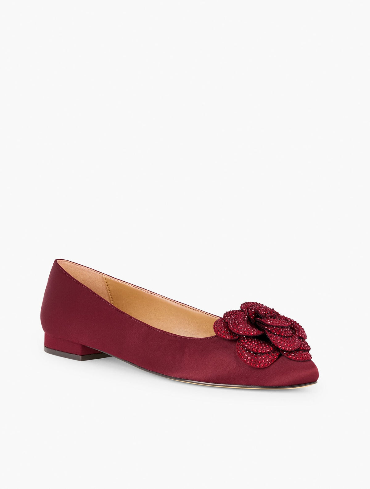 EDISON FLOWER SATIN FLATS