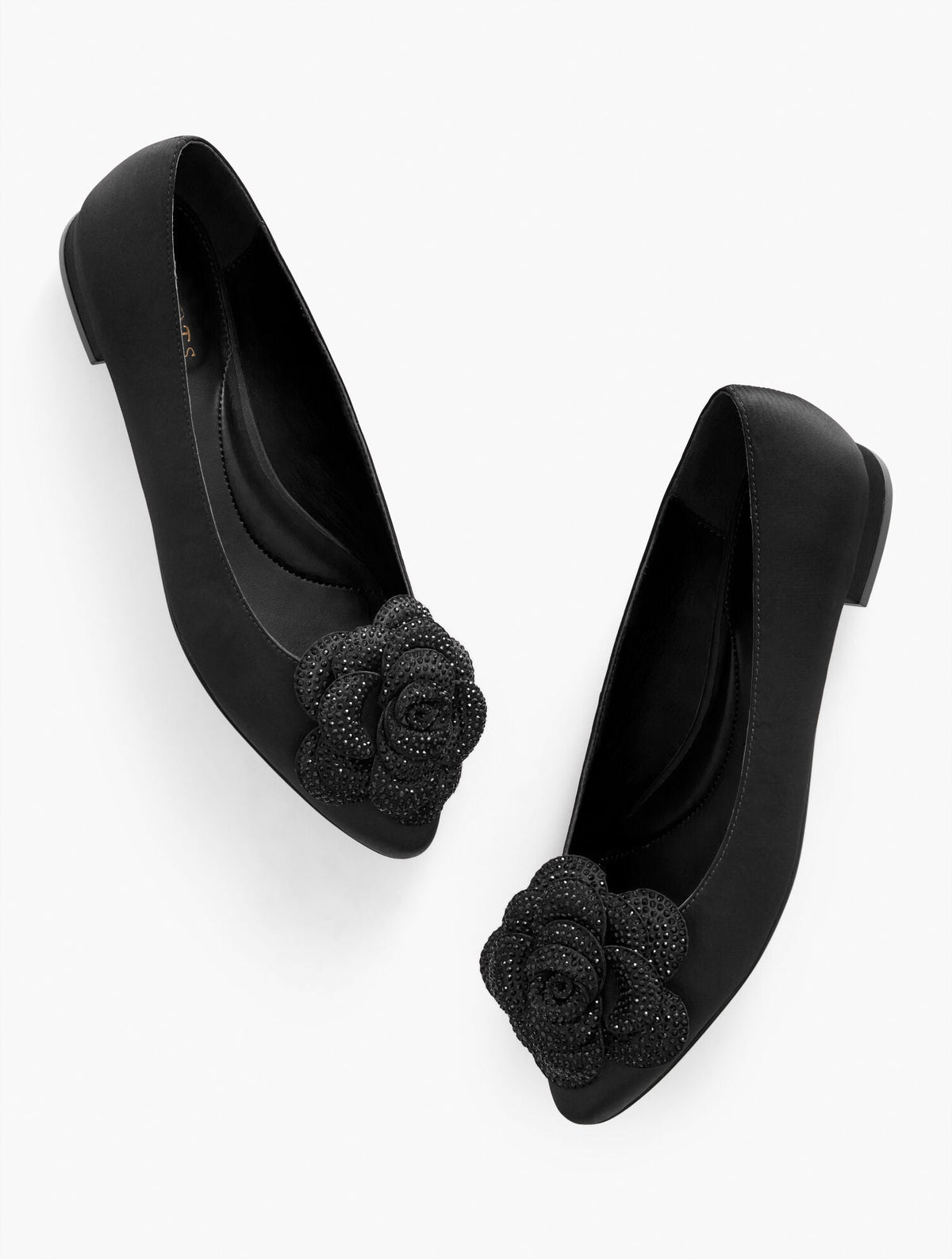 EDISON FLOWER SATIN FLATS