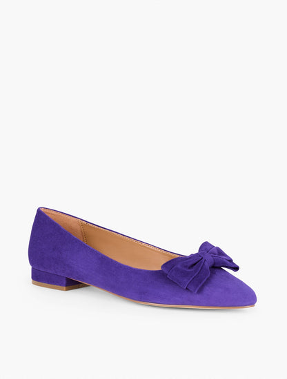 EDISON BOW SUEDE FLATS