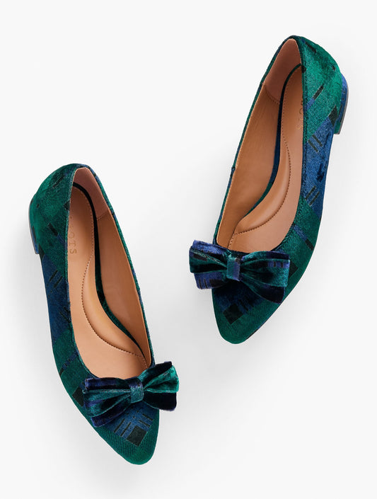 EDISON BOW FLATS - VELVET SNOWFLAKE