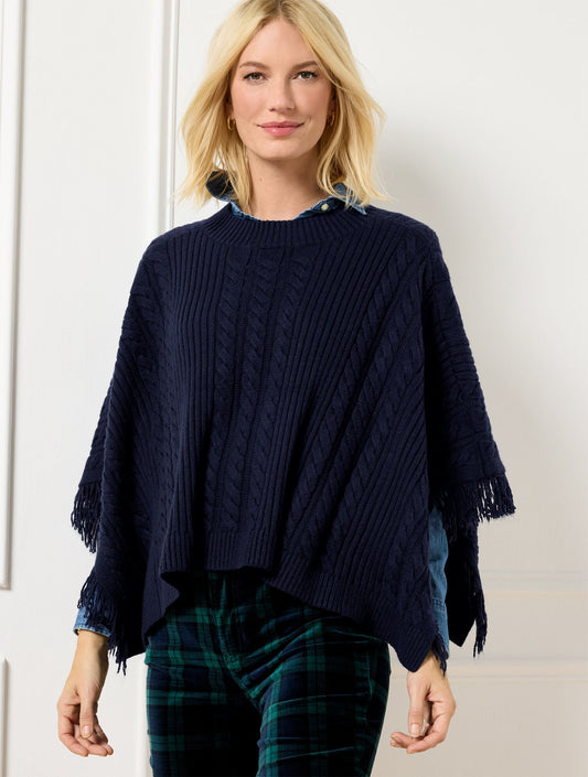 PLUS EXCLUSIVE CABLE KNIT PONCHO