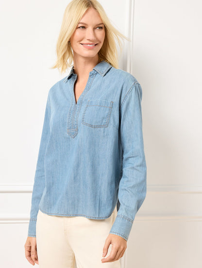 DENIM SHORT SHIRT