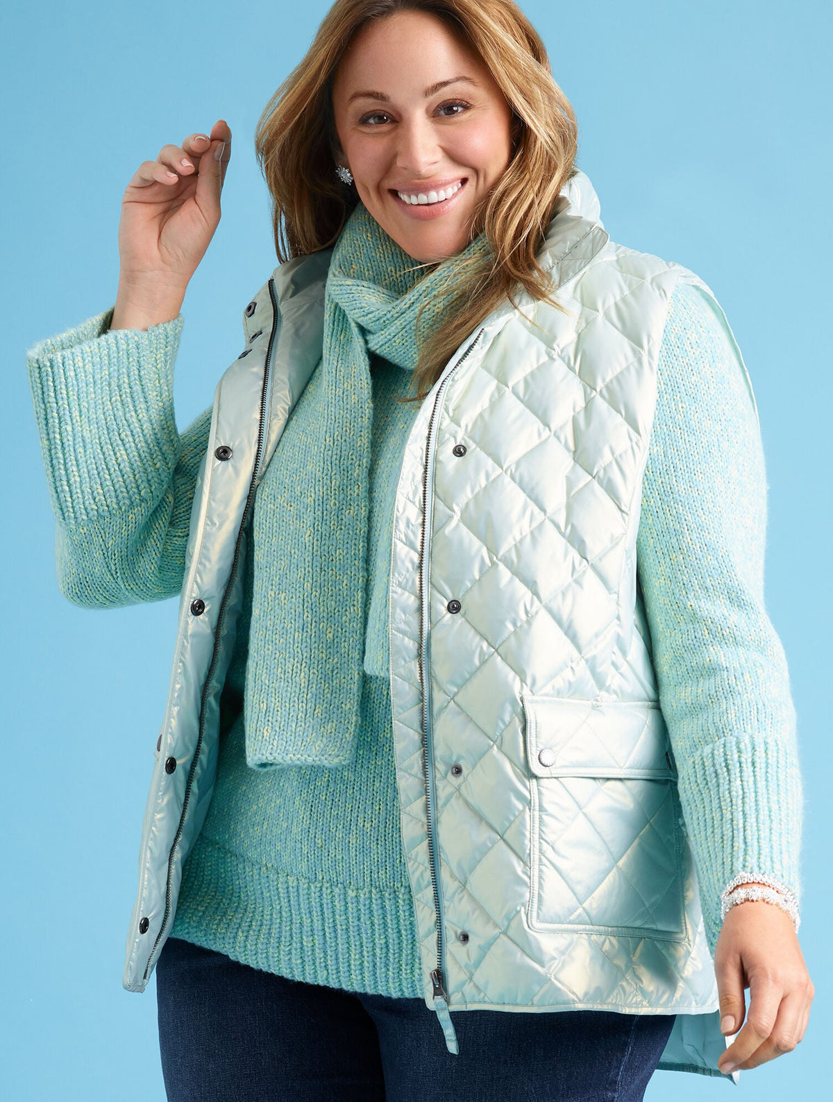 SHAKER STITCH SWEATER - MARL