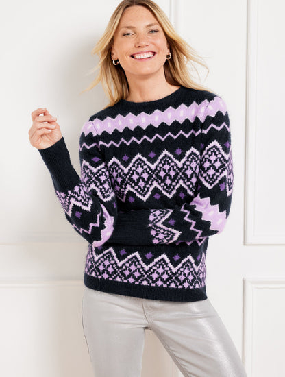 CREWNECK SWEATER - DIAMOND FAIR ISLE