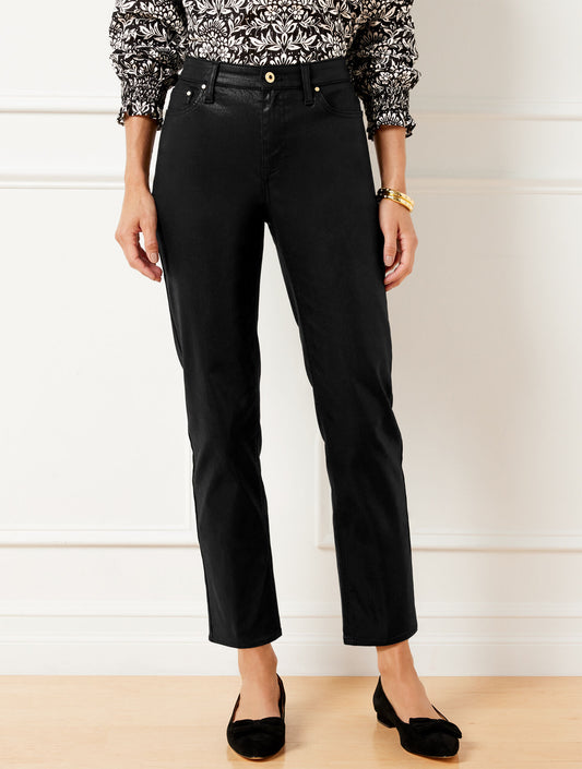 SLIM STRAIGHT ANKLE JEANS - METALLIC