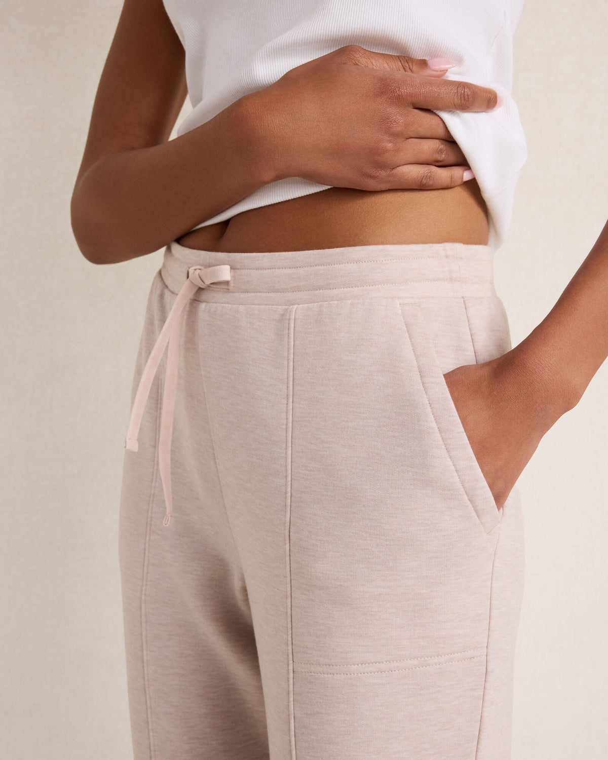 FLEECE PINTUCK JOGGERS