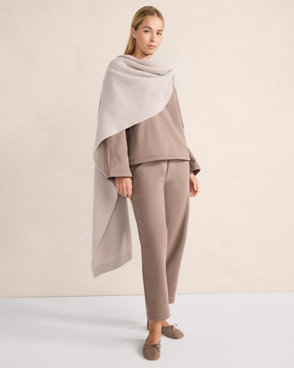 LUXE FLEECE BARREL-LEG PANTS