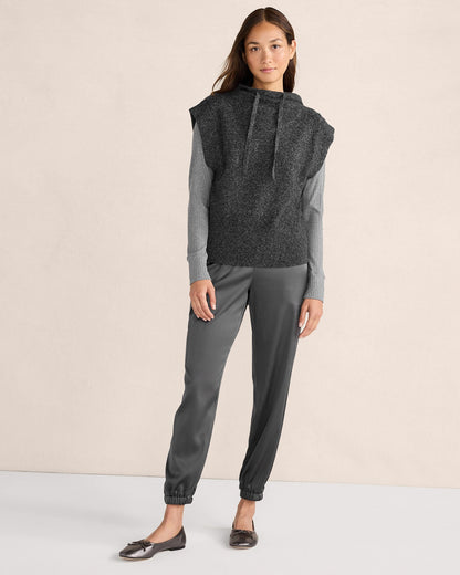 WASHABLE SILK DRAWSTRING CARGO JOGGERS