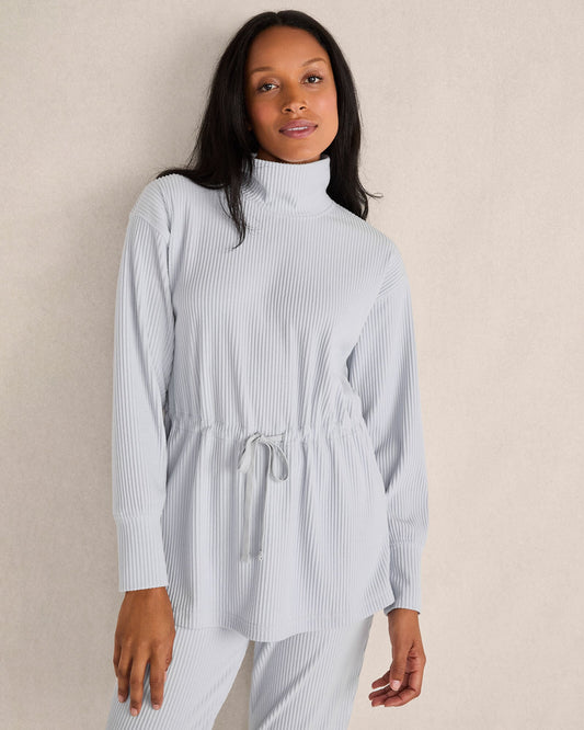 OTTOMAN RIB DRAWSTRING-WAIST TUNIC