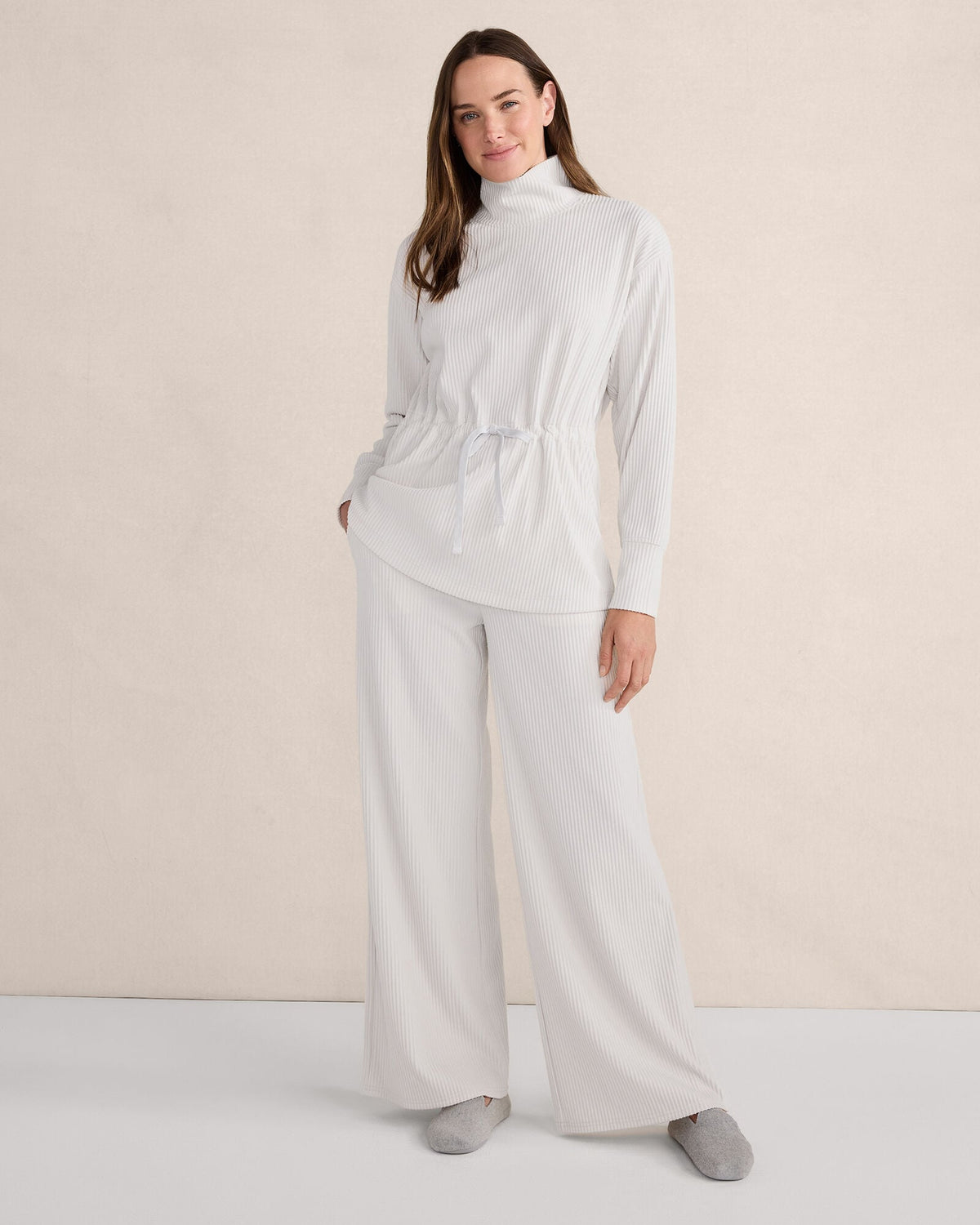 OTTOMAN RIB DRAWSTRING-WAIST TUNIC