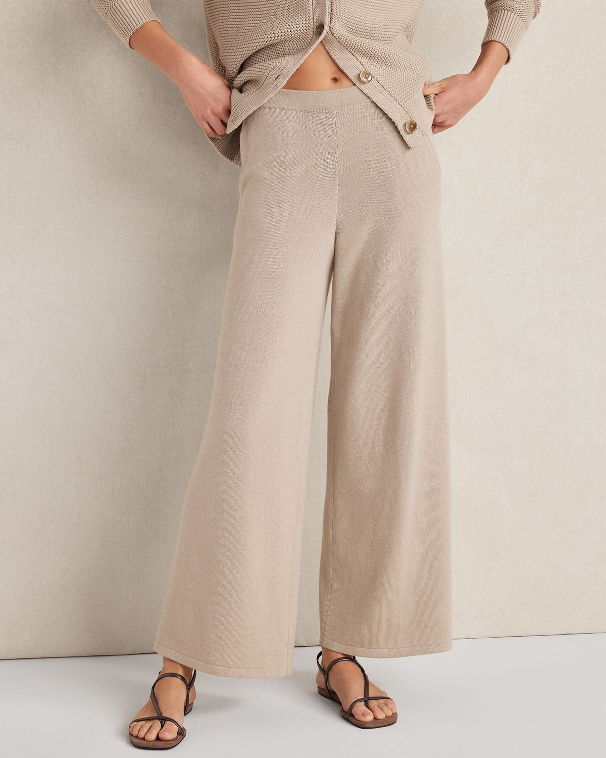 ORGANIC COTTON WIDE LEG PANTS
