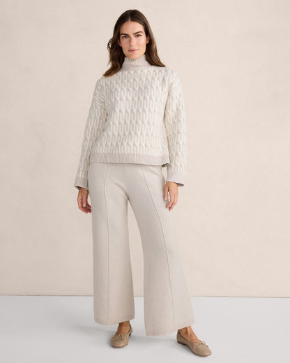 ORGANIC COTTON PINTUCK WIDE LEG PANTS