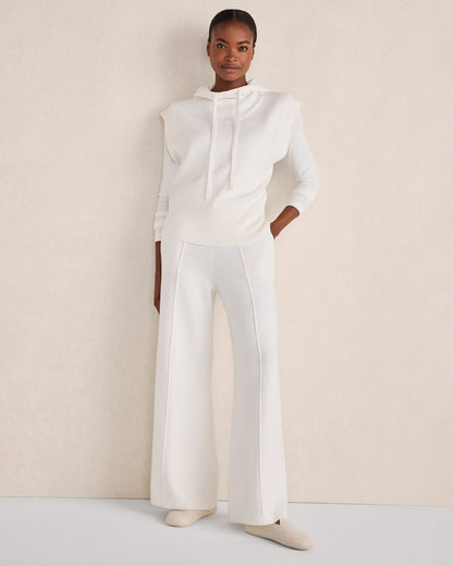 ORGANIC COTTON PINTUCK WIDE LEG PANTS