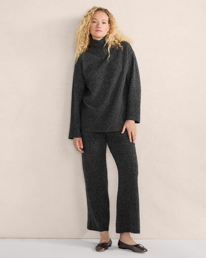 ORGANIC COTTON PINTUCK WIDE LEG PANTS