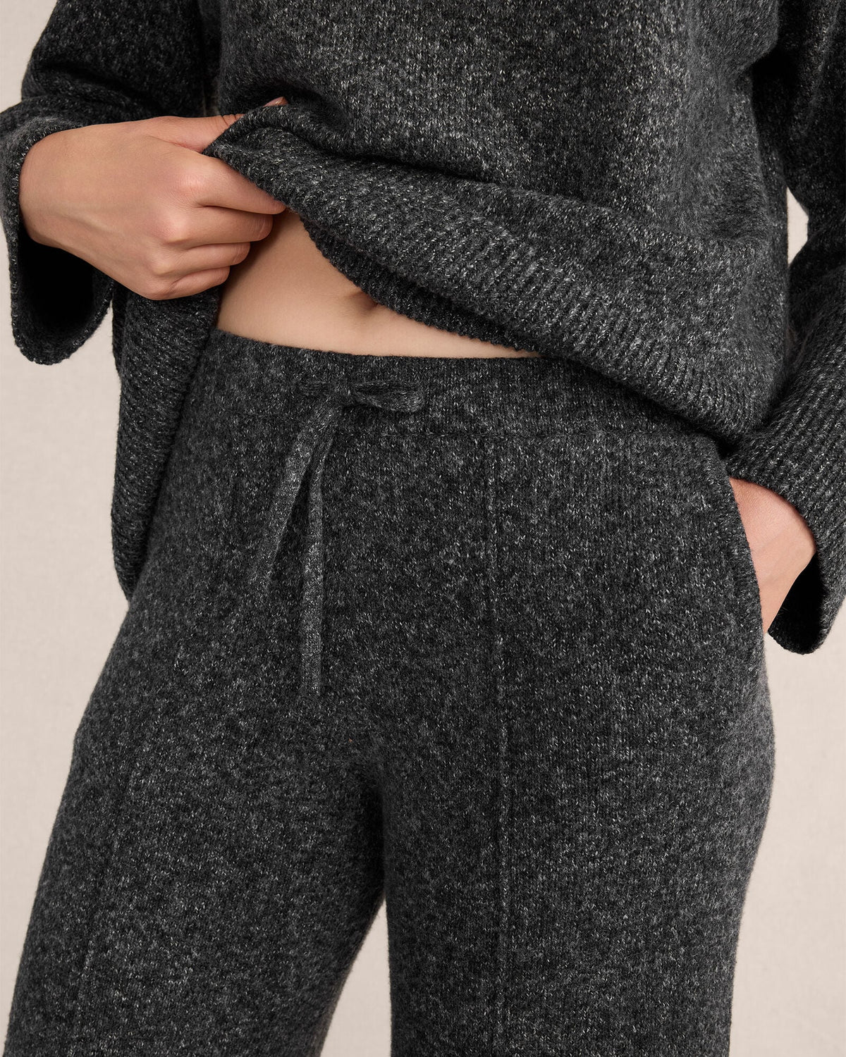 ORGANIC COTTON PINTUCK WIDE LEG PANTS