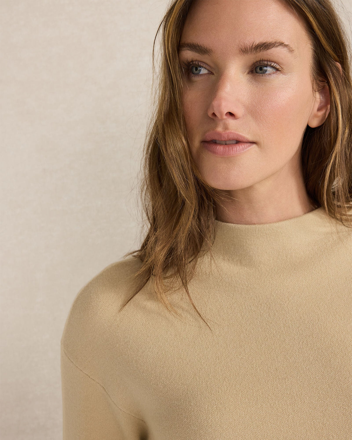 TUXEDO STRIPE FUNNEL NECK PULLOVER