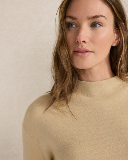 TUXEDO STRIPE FUNNEL NECK PULLOVER