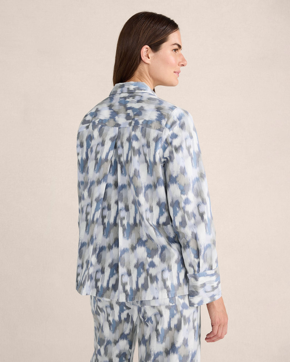 ORGANIC COTTON BRUSHSTROKE PAJAMA TOP