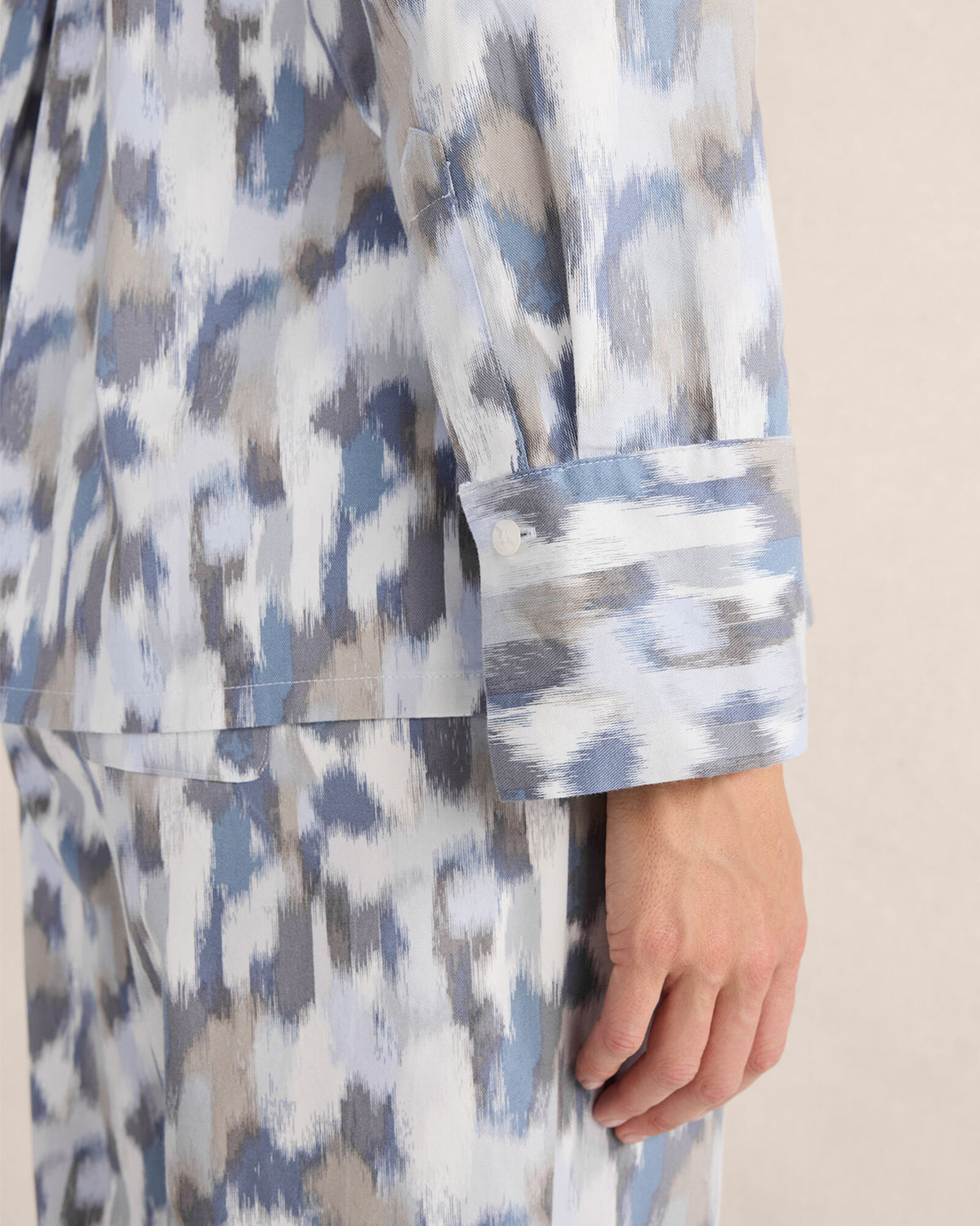 ORGANIC COTTON BRUSHSTROKE PAJAMA TOP