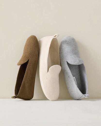 FELTED WOOL BLEND LOAFER SLIPPERS
