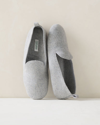 FELTED WOOL BLEND LOAFER SLIPPERS