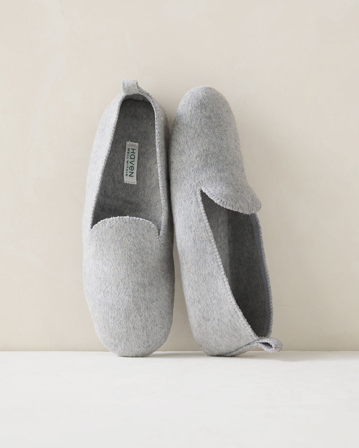 FELTED WOOL BLEND LOAFER SLIPPERS