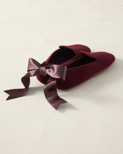 FELTED WOOL BLEND LOAFER SLIPPERS