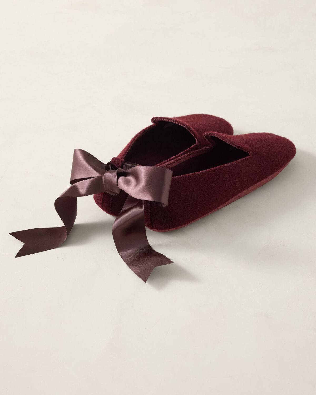 FELTED WOOL BLEND LOAFER SLIPPERS