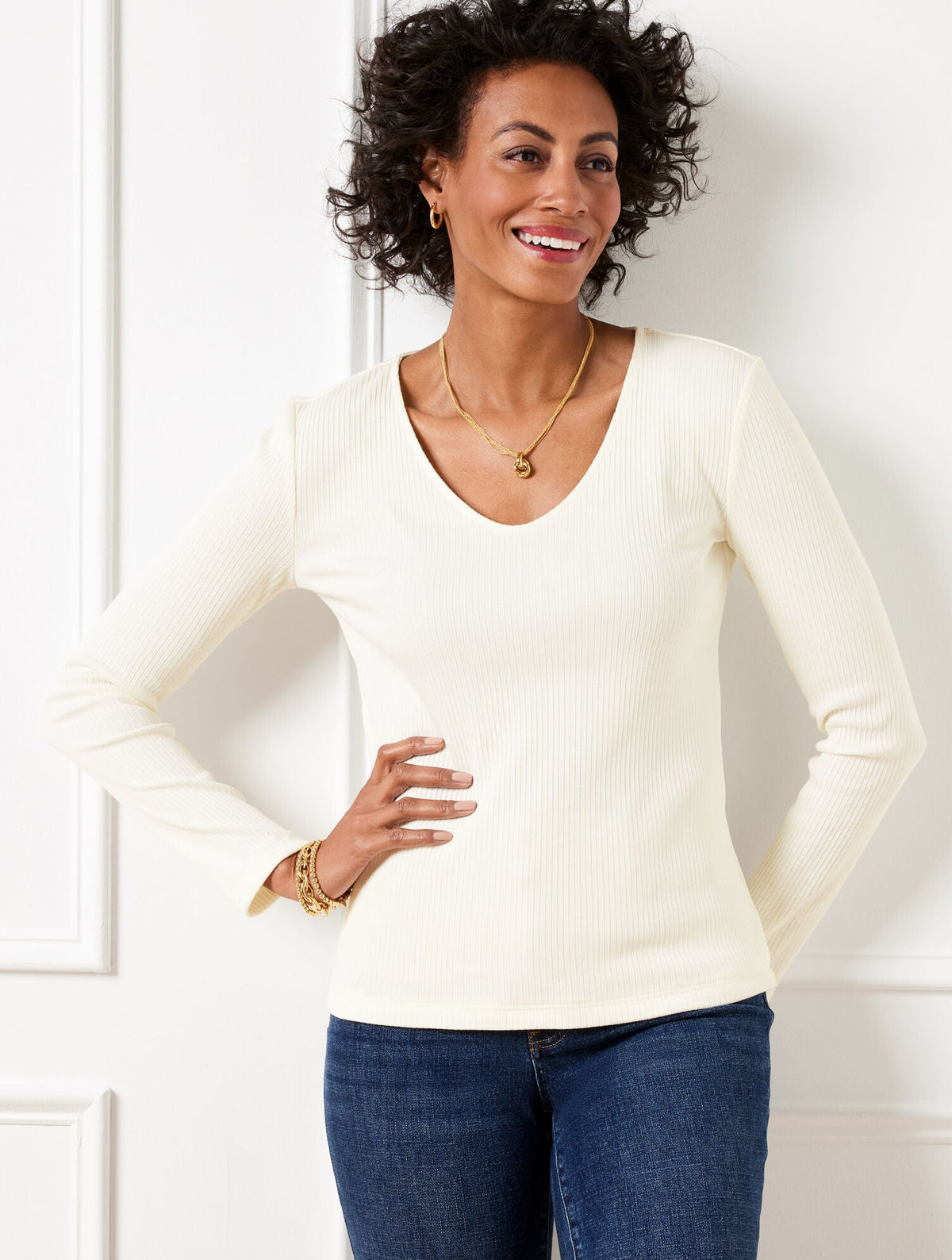 RIBBED LONG SLEEVE TEE