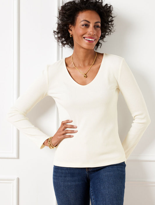 RIBBED LONG SLEEVE TEE
