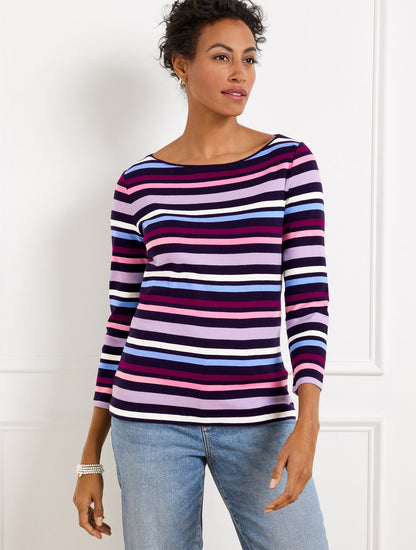 BATEAU NECK TEE - GRAHAM STRIPE