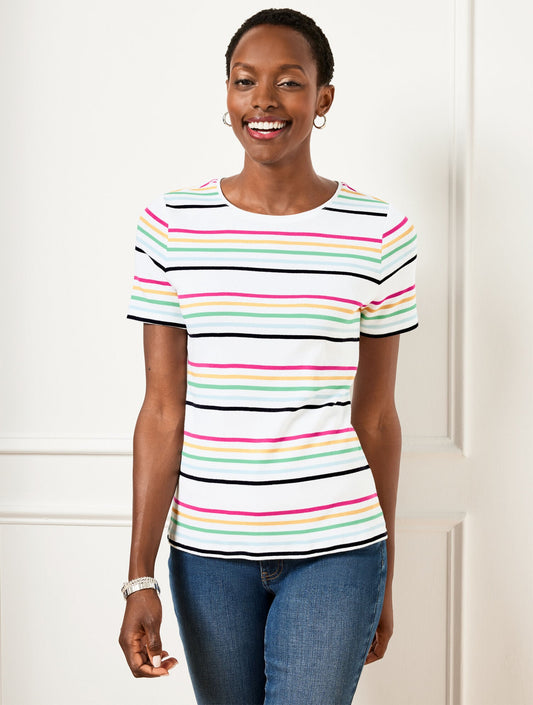 CREWNECK TEE - MAGNOLIA STRIPE