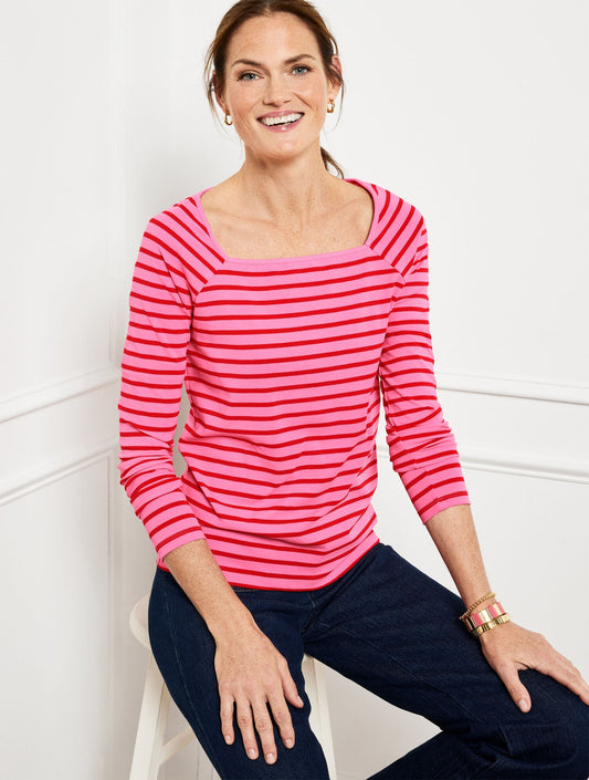 SQUARE NECK RAGLAN TEE