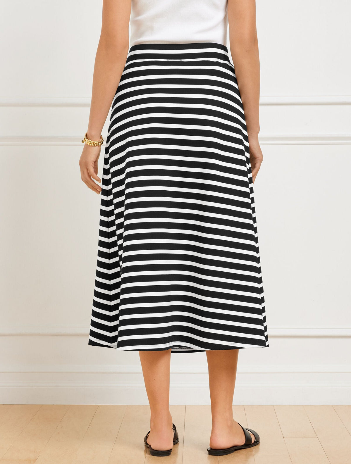 EFFORTLESS ULTRAKNIT A-LINE MIDI SKIRT - CROCUS STRIPE