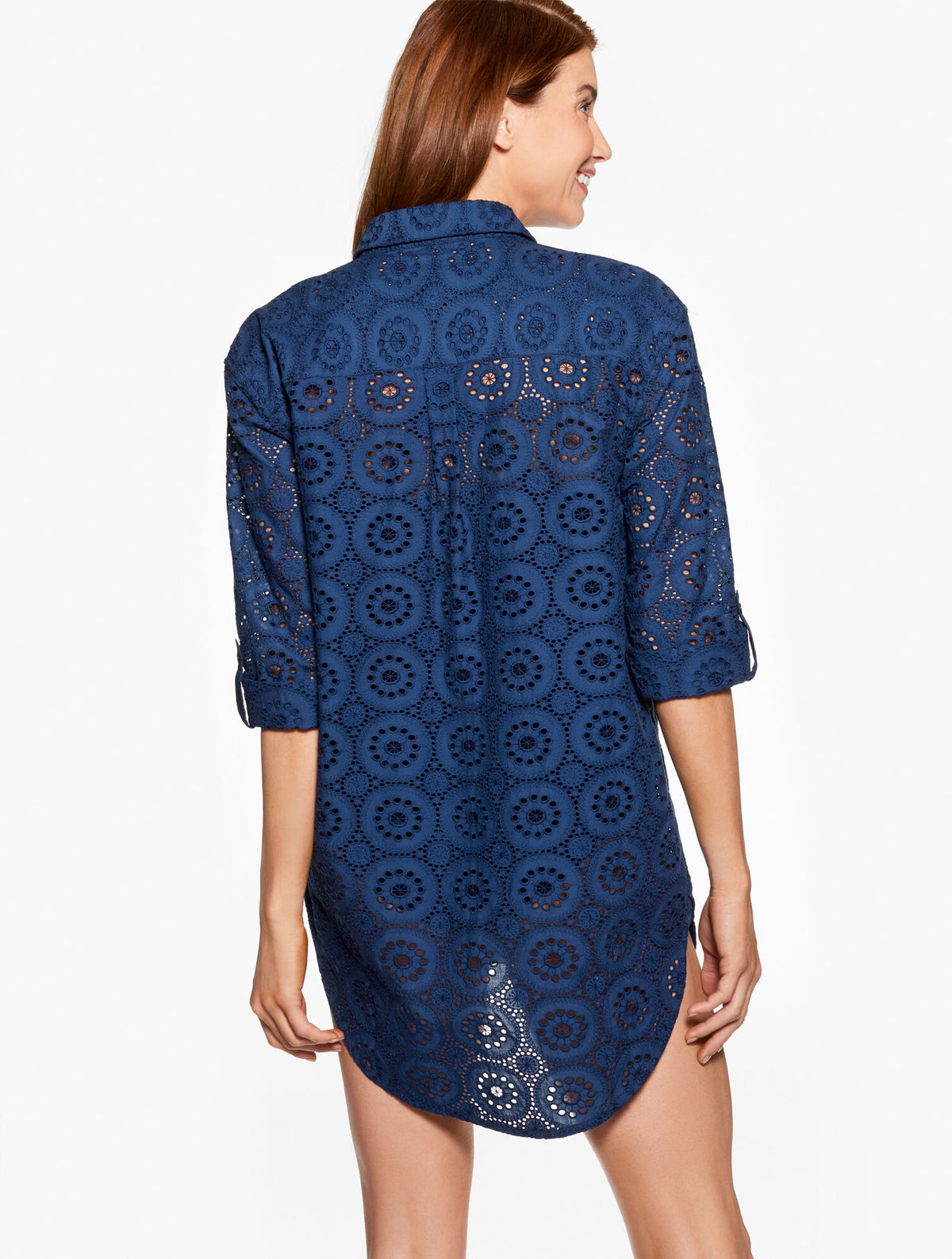 AQUA CLUB EYELET SHIRT COVER-UP