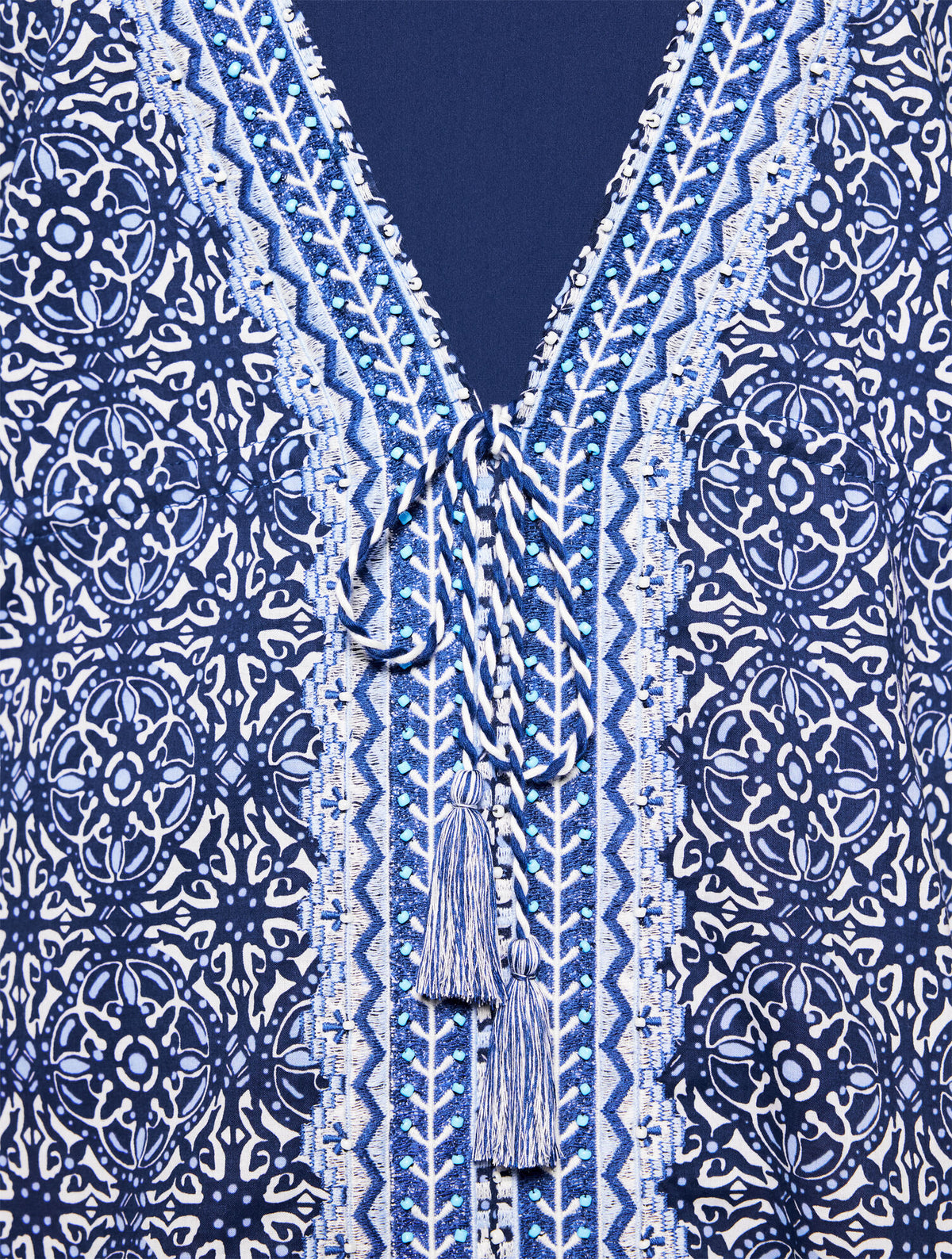 AQUA CLUB EMBROIDERED CAFTAN COVER-UP - IBIZA TILE