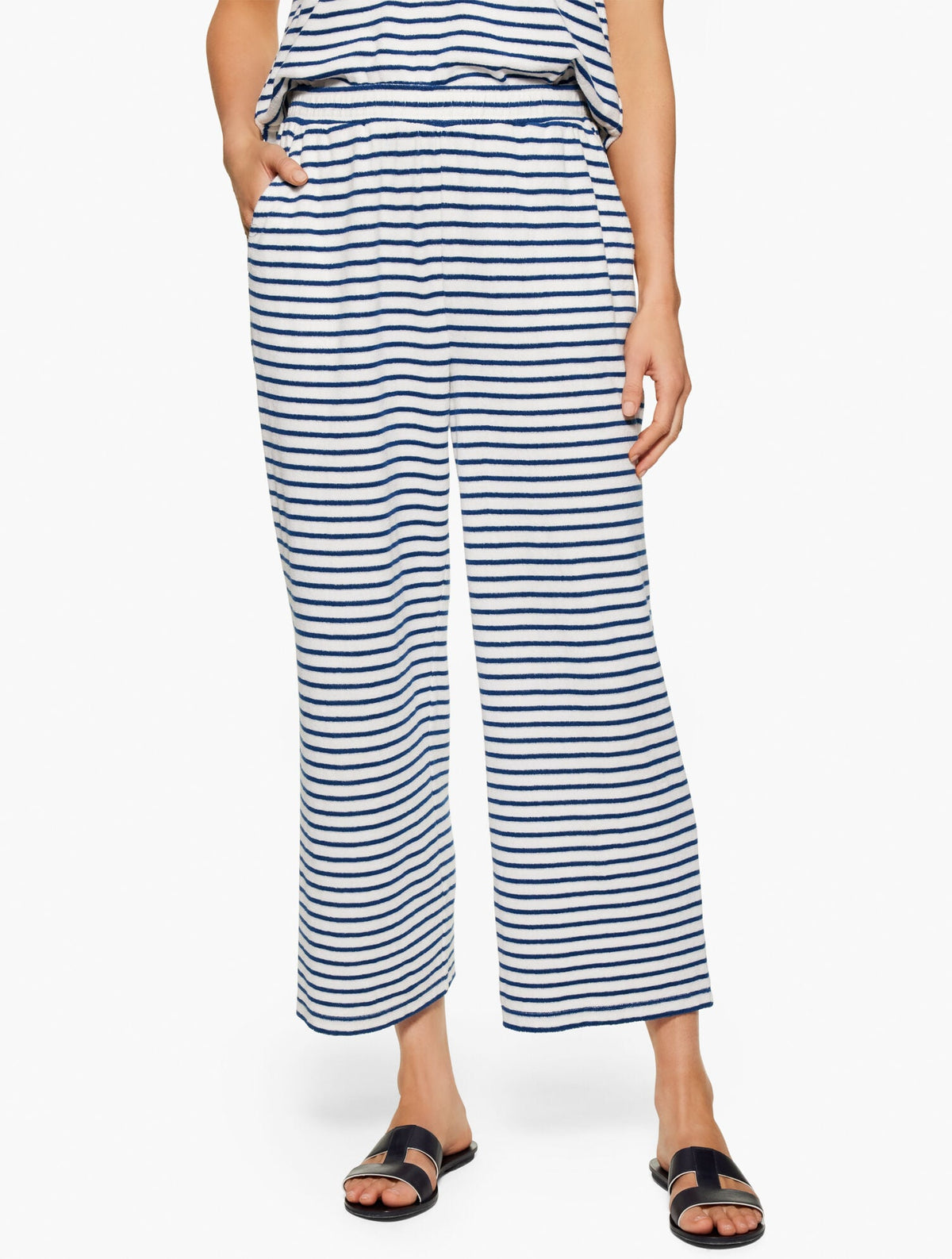 AQUA CLUB TERRY PANT COVER-UP - STRIPE