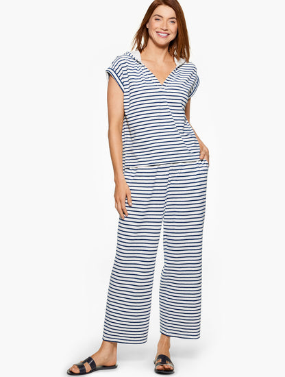 AQUA CLUB TERRY PANT COVER-UP - STRIPE