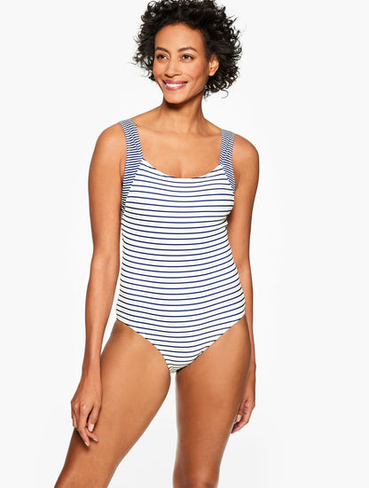 SUN OCEAN SAND SCOOP NECK ONE PIECE - CLASSIC STRIPE