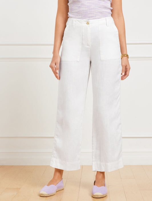 STRAIGHT ANKLE WASHED LINEN PANTS