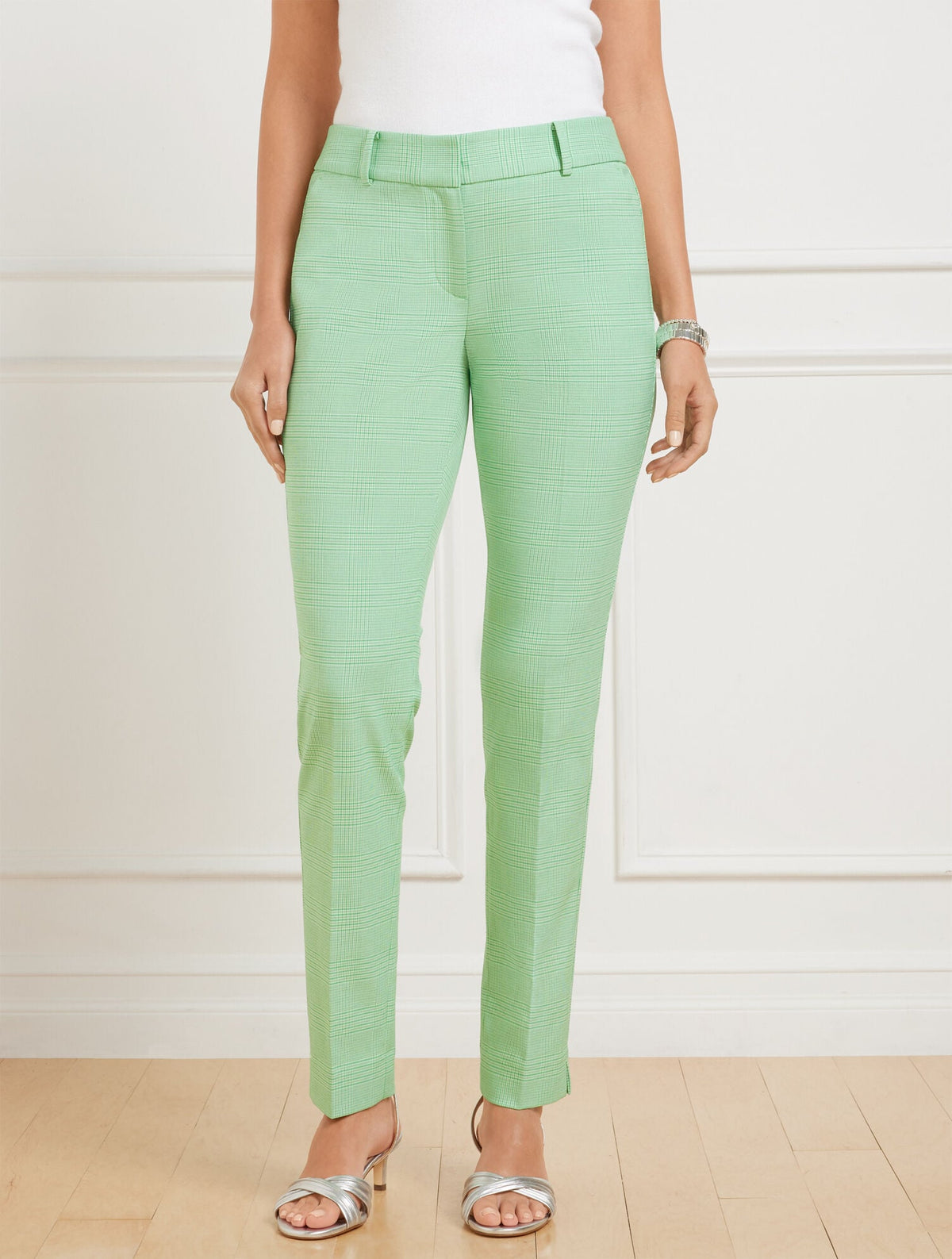 TALBOTS HAMPSHIRE STRAIGHT ANKLE PANTS - LUCETTA GLEN PLAID