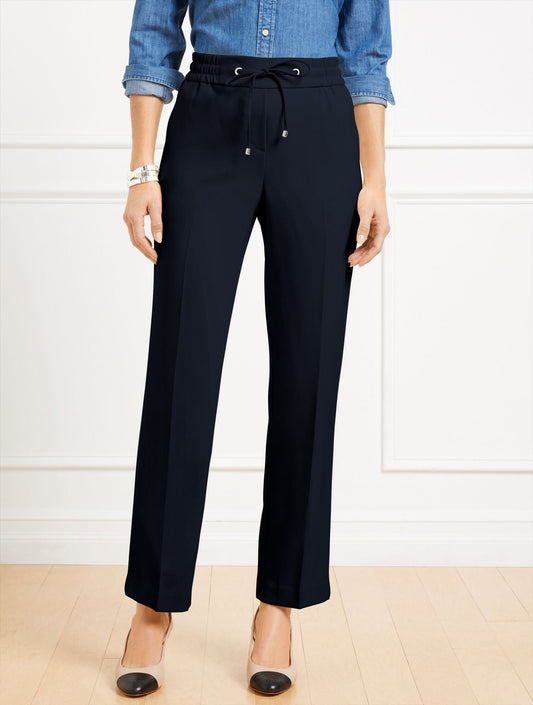 STRAIGHT ANKLE CREPE PANTS