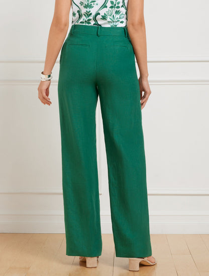 TALBOTS GREENWICH WIDE LEG LINEN PANTS