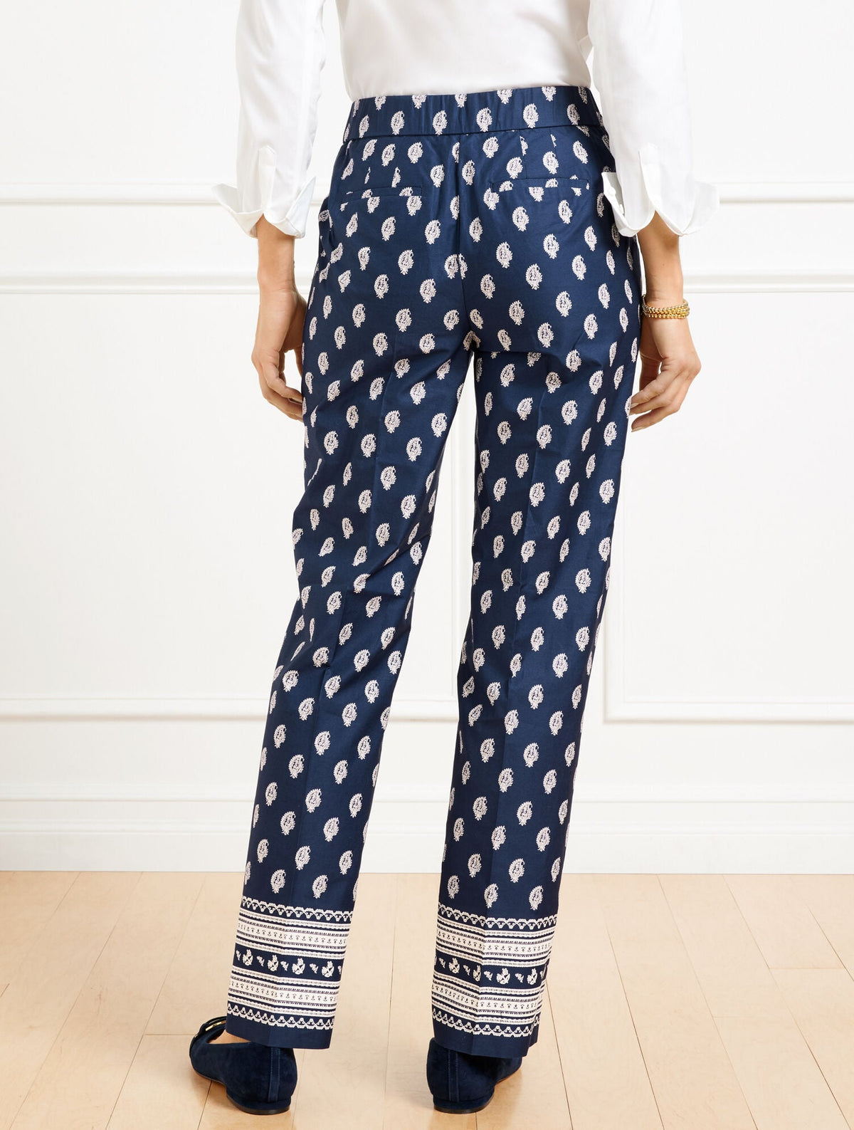 STRAIGHT LEG TWILL PANTS - SERENE PAISLEY