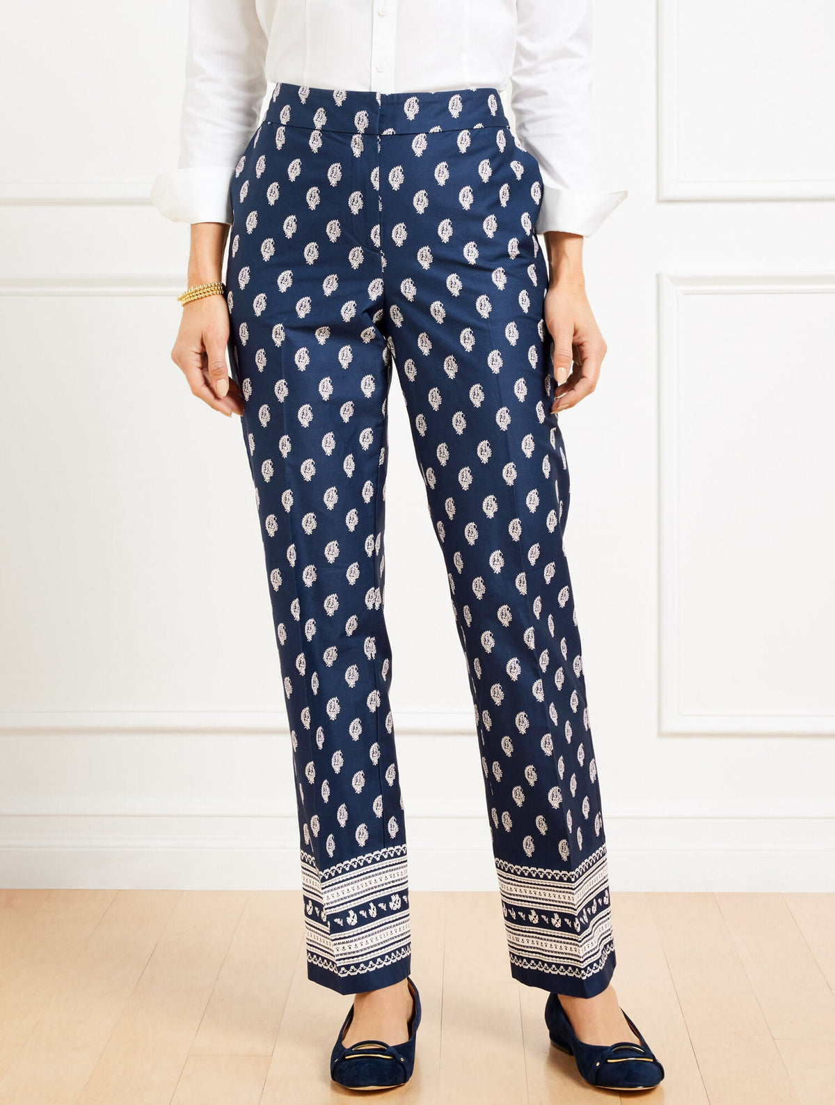 STRAIGHT LEG TWILL PANTS - SERENE PAISLEY