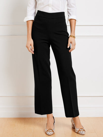 TAILORED STRETCH SLIM WIDE ANKLE PANTS