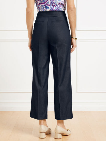 REFINED DENIM SLIM WIDE ANKLE PANTS